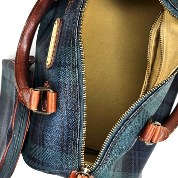 VINTAGE Polo Ralph Lauren Black Watch Check Mini Boston Bag & Cosmetic Bag - Picture 5 of 10